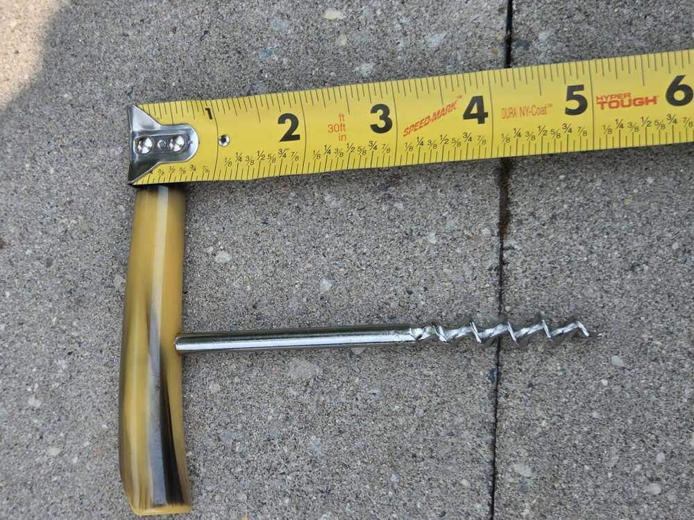 Vtg Marbled Bakelite Faux Horn T-Handle Wine Corkscrew Barware - Picture 7 of 7